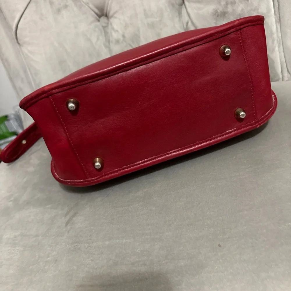 RARE RED Coach Legacy Zip Shoulder Bag 9966 - Picture 6 of 11
